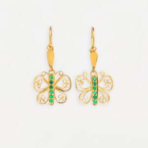 Aretes en oro de 18K. Mariposas