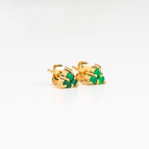 Topos en oro de 18K con 3 esmeraldas