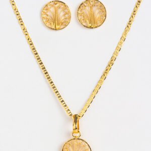 Juego topos y dije oro amarillo 18K