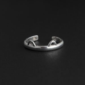 Anillo en plata 925 gato orejas y huellas