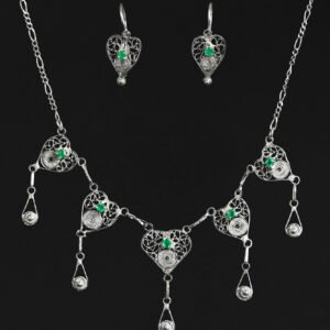 Juego en plata 950 gargantilla más aretes