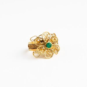 Anillo en oro amarillo de 18 Kilates. Petalos.